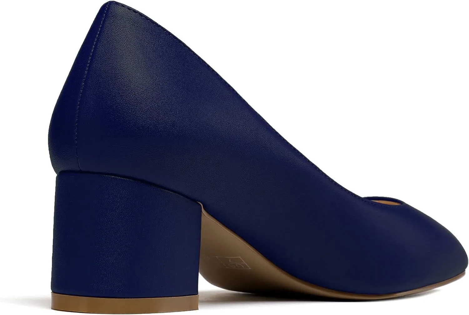 Zamikoo Women's Square Toe Block Heel Pumps Slip On 2 Inches Low Chunky Heels Classic Dress Shoes for Wedding Party Office