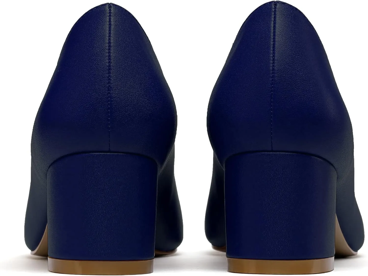 Zamikoo Women's Square Toe Block Heel Pumps Slip On 2 Inches Low Chunky Heels Classic Dress Shoes for Wedding Party Office